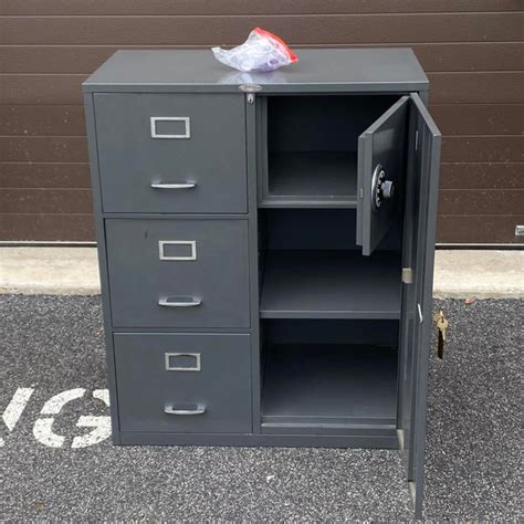 mid century cole steel file cabinet with safe|Vintage Cole Steel Metal File Cabinet Combination Safe .